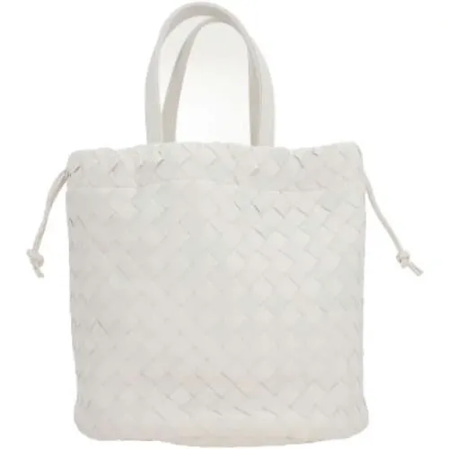 Leather Bucket Bag with Intrecciato Motif , female, Sizes: ONE SIZE - Bottega Veneta - Modalova