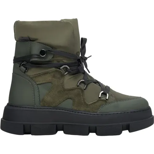 Damen Khaki Winter Schneestiefel mit Schnürsenkeln , Damen, Größe: 36 EU - Estro - Modalova