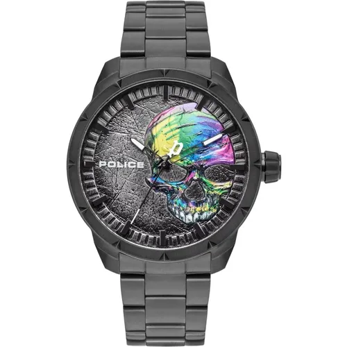 Skull Motif Stainless Steel Watch , male, Sizes: ONE SIZE - Police - Modalova