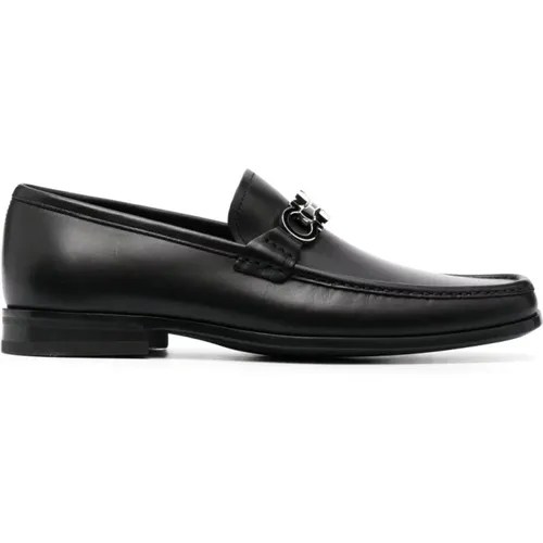 Flat Shoes with Horsebit Detail , male, Sizes: 6 UK, 5 UK, 7 UK, 6 1/2 UK, 5 1/2 UK, 8 UK, 7 1/2 UK - Salvatore Ferragamo - Modalova