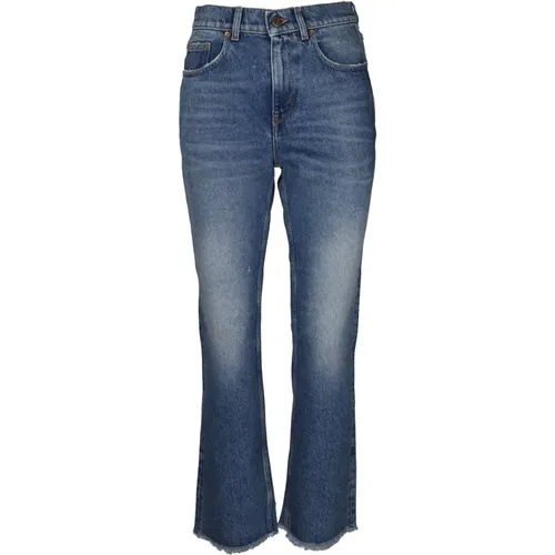 Cropped Flare Jeans with Fringe Finish , female, Sizes: W26 - Golden Goose - Modalova