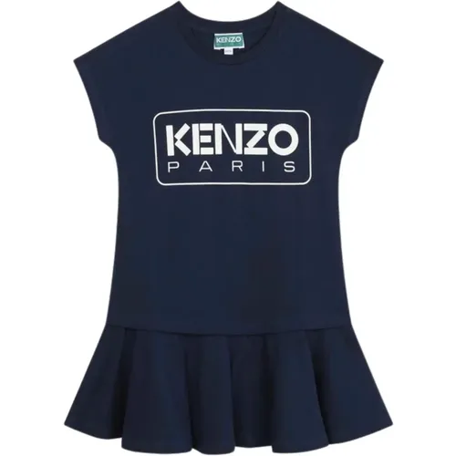 Blaues Logo Print Kleid Kenzo - Kenzo - Modalova