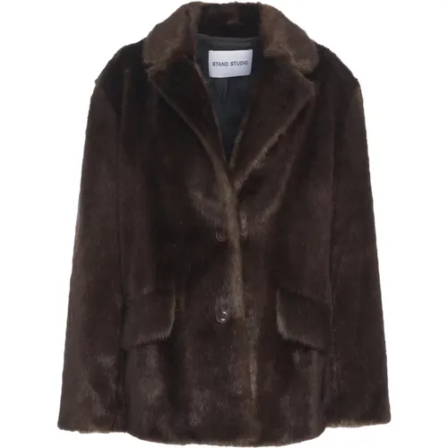 Faux Fur & Shearling Jackets, female, , Size: S Women's Jackets & Coats Clothing Aw25 - Stand Studio - Modalova