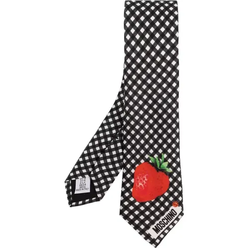 Ties, male, , Size: ONE SIZE Silk tie with print - Moschino - Modalova