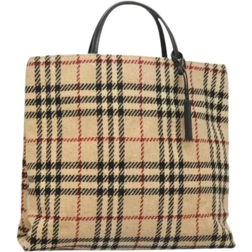 Pre-owned Tote Bags, female, , Size: ONE SIZE Pre-owned Wool Tote Bag - Burberry Vintage - Modalova