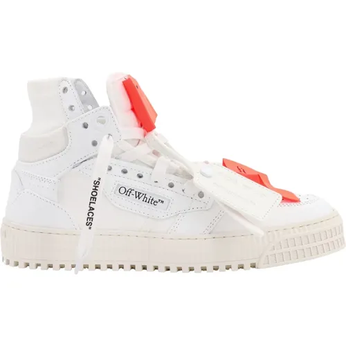 Off , Leder- und Leinwand-Sneakers mit Reißverschluss , Damen, Größe: 35 EU - Off White - Modalova