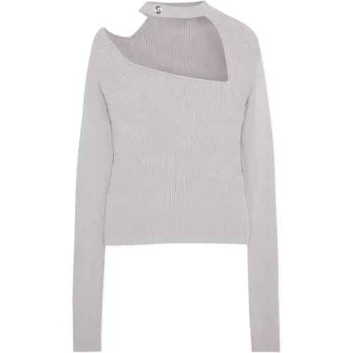 Beiger Pullover mit Asymmetrischem Mockneck , Damen, Größe: L - Simkhai - Modalova