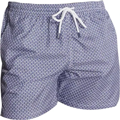 Beachwear, male, , Size: 2XL Turtle Boxer Swim Shorts - Fedeli - Modalova