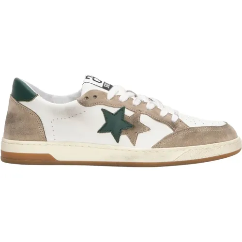 Sneakers, male, , Size: 8 US Handmade Italian Sneakers Taupe Green Men - 2Star - Modalova