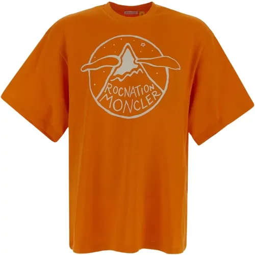 Baumwoll Logo T-Shirt , Herren, Größe: M - Moncler - Modalova
