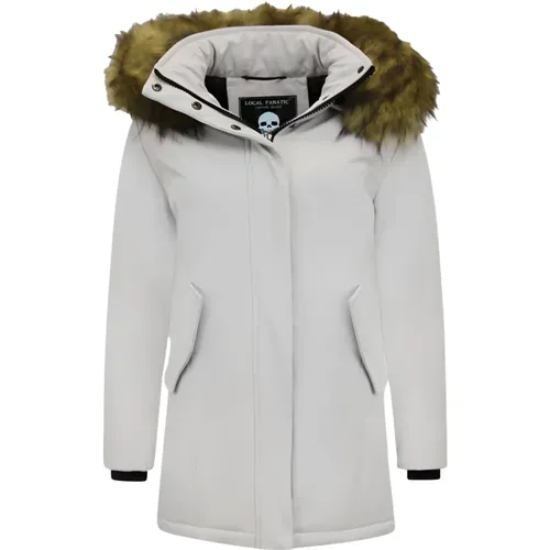 Damen Parka - Echter Pelzkragen - Slim Fit , Damen, Größe: L - Matogla - Modalova