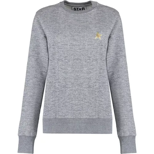 Baumwoll Rundhals Sweatshirt , Damen, Größe: L - Golden Goose - Modalova