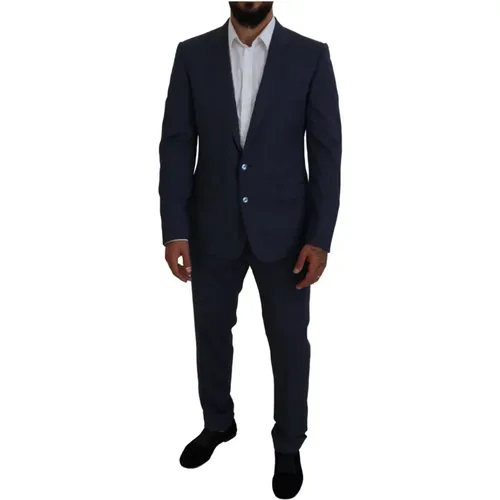 Single Breasted Suits, male, , Size: 3XL Wool Martini 3 Piece Slim Fit Suit - Dolce & Gabbana - Modalova