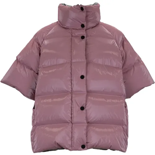 Down Jackets, female, , Size: M Short Down Jacket with High Collar - RRD - Modalova