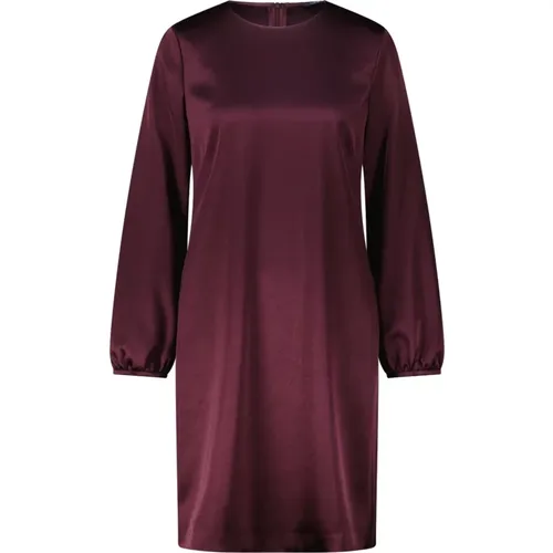 Satin Kleid mit Rundhalsausschnitt , Damen, Größe: XL - LUISA CERANO - Modalova