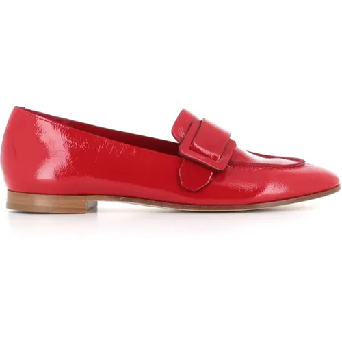Rote Lackleder Flache Sandalen , Damen, Größe: 39 EU - DEL Carlo - Modalova