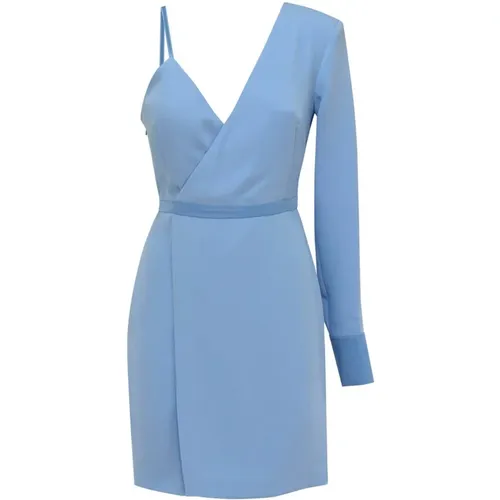 Asymmetrisches Ärmel Wickel Mini Kleid , Damen, Größe: 2XS - MVP wardrobe - Modalova