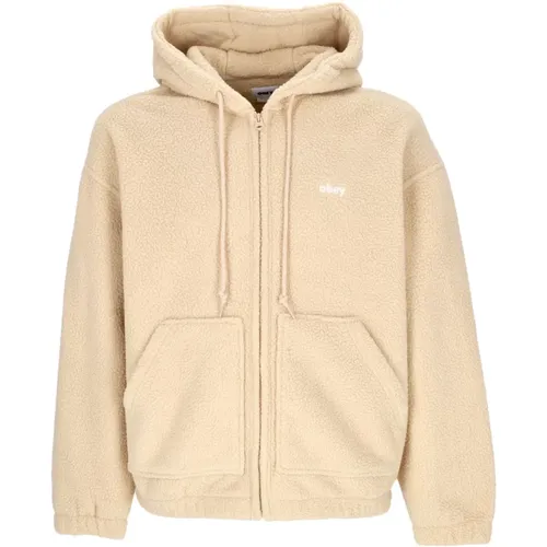 Zip-throughs, male, , Size: L Fleece Zip Hoodie Jacket - Obey - Modalova