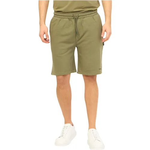 Grüne Baumwoll-Bermuda-Shorts mit Kordelzug , Herren, Größe: XL - Richmond - Modalova