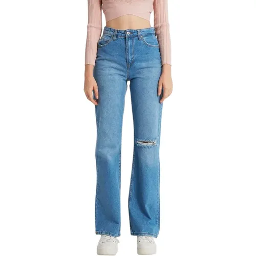 Hochtaillierte Basic-Jeans - D83578 , Damen, Größe: W25 - catwalk - Modalova