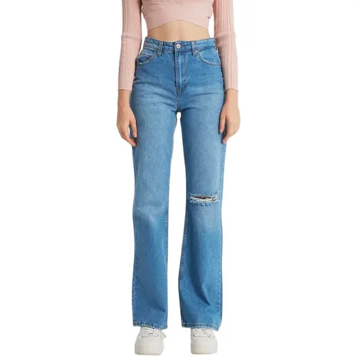 Hochtaillierte Basic-Jeans - D83578 , Damen, Größe: W30 - catwalk - Modalova