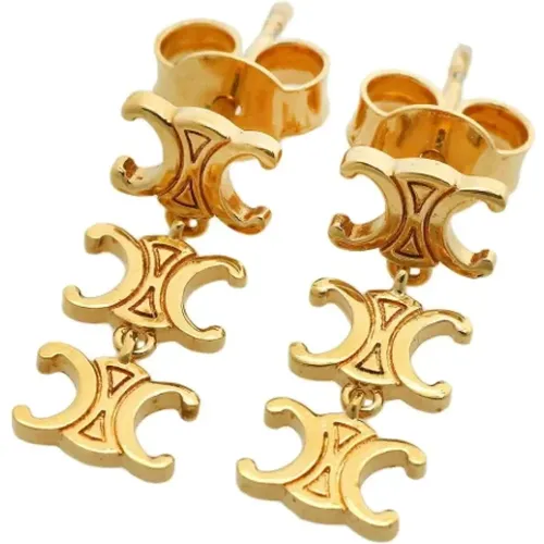 Pre-owned Jewellery, female, , Size: ONE SIZE Pre-owned Metal earrings - Celine Vintage - Modalova