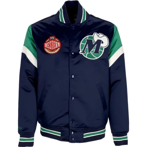 Bomber Jackets, male, , Size: L Dallas Mavericks Bomber Jacket NBA Team Colors - Mitchell & Ness - Modalova