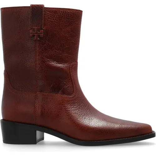 Leder Knöchelstiefel , Damen, Größe: 39 1/2 EU - TORY BURCH - Modalova