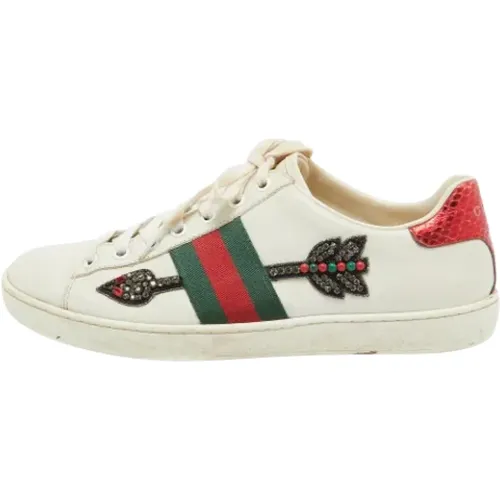 Pre-owned Sneakers, female, , Size: 7 US Pre-owned Leather sneakers - Gucci Vintage - Modalova