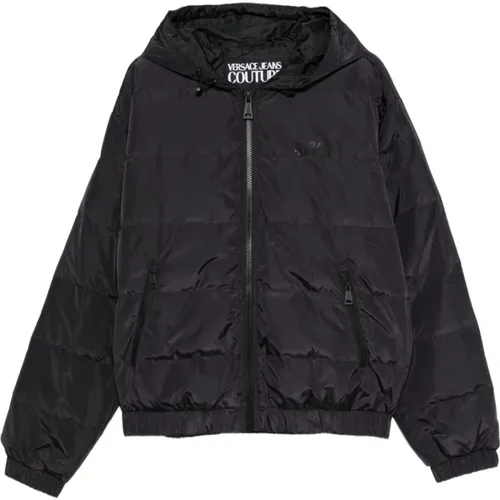 Winter Jackets, male, , Size: S Quilted Hooded Coat - Versace Jeans Couture - Modalova