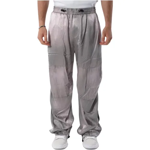 Cargo satin pants with elastic waist , male, Sizes: L, M, S - Diesel - Modalova