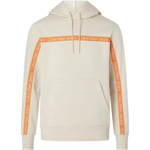 Logo Tape Hoodie , male, Sizes: M - Calvin Klein - Modalova