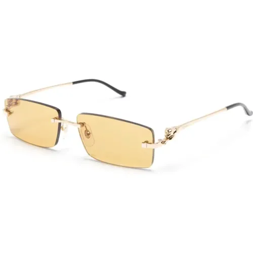 Sunglasses, unisex, , Size: 58 MM Gold Sunglasses with Original Accessories - Cartier - Modalova