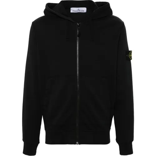 Zip-throughs, male, , Size: S Full Zip Hooded Sweatshirt - Stone Island - Modalova