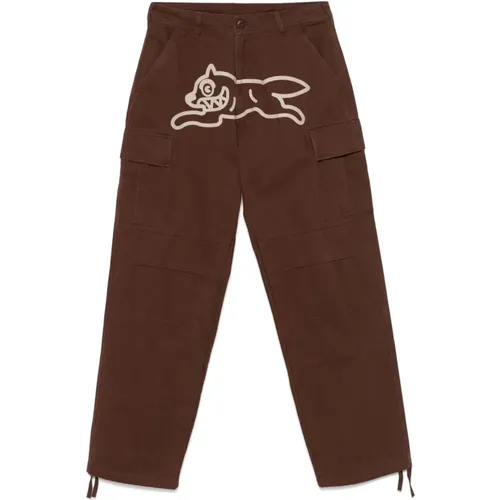 Straight Trousers, male, , Size: S Cargo Trousers with Belt Loops - Icecream - Modalova