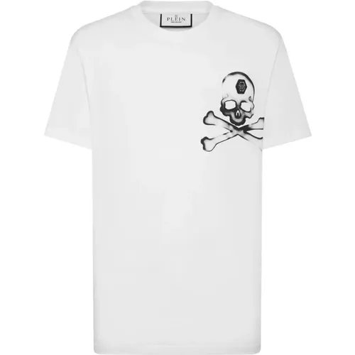 Gotisches Skull Print Baumwoll T-shirt , Herren, Größe: XL - Philipp Plein - Modalova