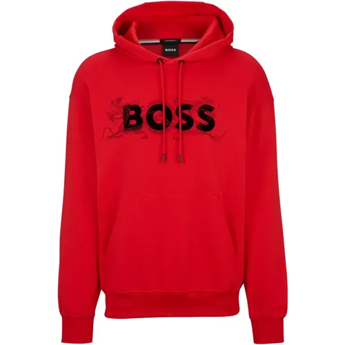 Casual Cotton Hoodie , male, Sizes: L - Hugo Boss - Modalova