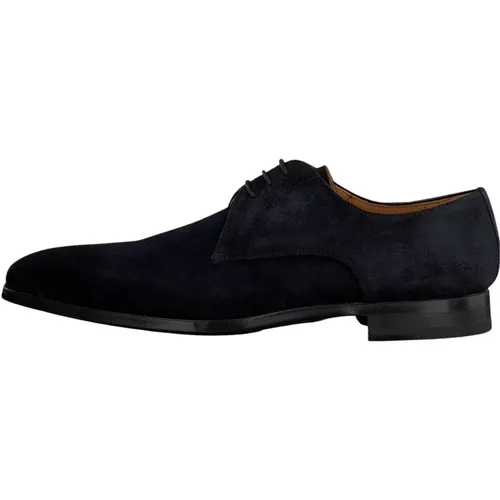 Elegante Blaue Wildleder Derby Schuhe , Herren, Größe: 43 1/2 EU - Magnanni - Modalova