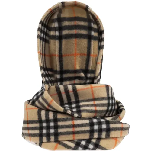 Winter Scarves, unisex, , Size: ONE SIZE Cashmere Hood with Scarf - Burberry - Modalova