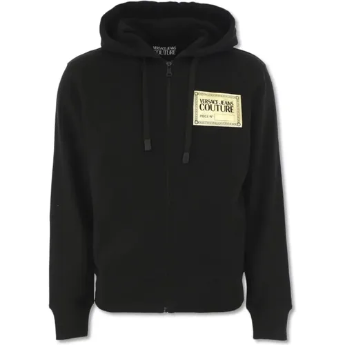 Zip-throughs, male, , Size: S Zippered Sweatshirt - Versace Jeans Couture - Modalova