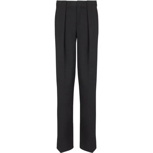 Wide Trousers, male, , Size: M Pleated grain de poudre trousers - Balmain - Modalova