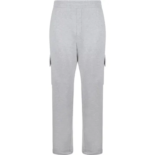 Sweatpants, male, , Size: L Grey Jogging Pants with Logo Details - Golden Goose - Modalova