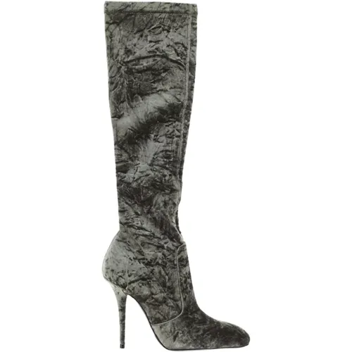 Velvet Ankle Boots for Women , female, Sizes: 3 UK, 5 UK - Saint Laurent - Modalova