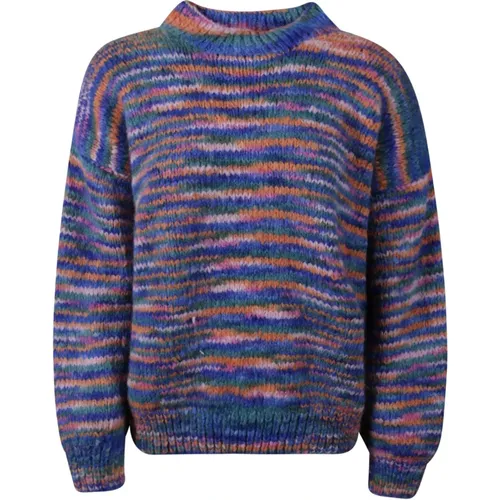 Round-neck Knitwear, female, , Size: M Striped Crew Neck Sweater - Frantic - Modalova