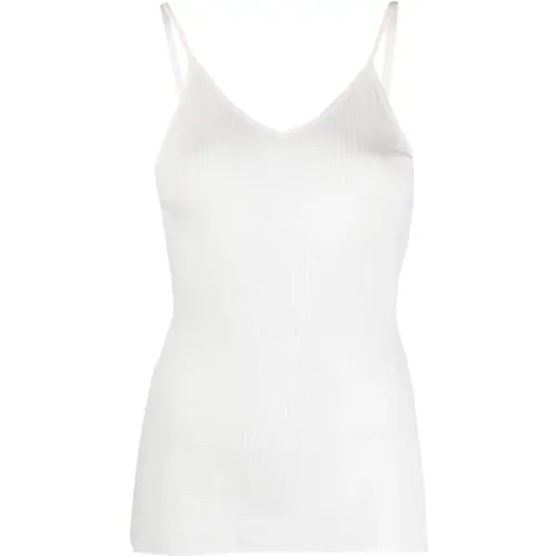 Weißes Stretch-Jersey V-Ausschnitt Top , Damen, Größe: L - Khaite - Modalova