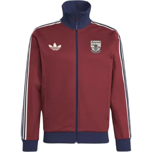 Zip-throughs, male, , Size: S Arsenal Beckenbauer Track Top Maroon - Adidas - Modalova