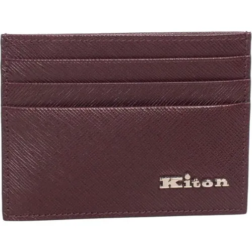 Wallets & Cardholders, male, , Size: ONE SIZE Leather Credit Card Holder - Kiton - Modalova