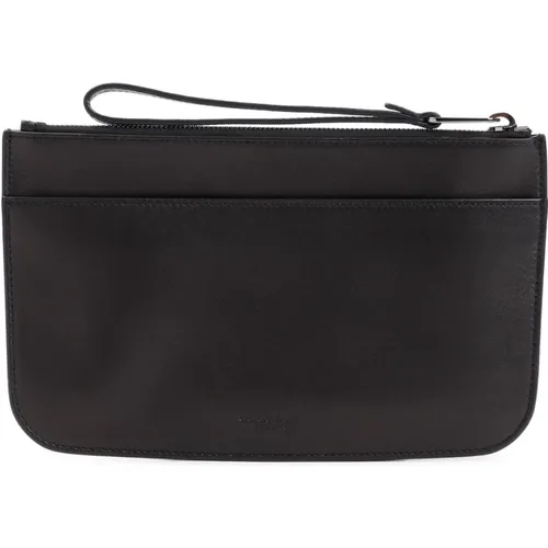 Clutches, male, , Size: ONE SIZE Elegant Nero Pouch Clutch Bag - Giorgio Armani - Modalova