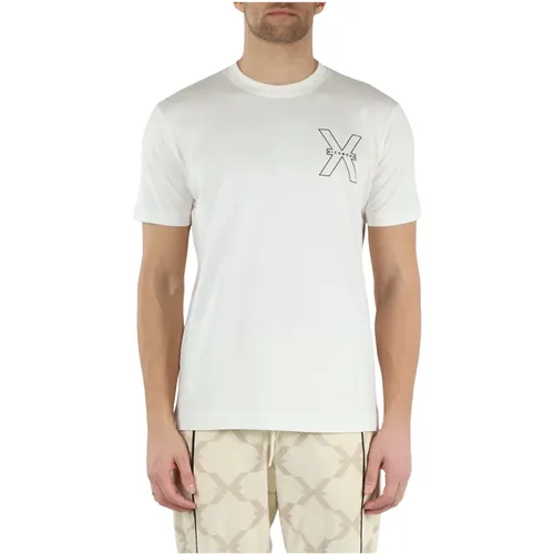 Pima Cotton Logo Print T-shirt , male, Sizes: L, M - Richmond - Modalova