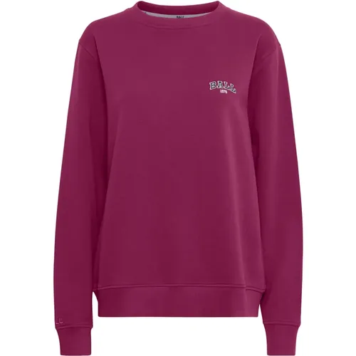 Magenta Sweatshirt with Embroidered Detail , female, Sizes: XS, XL, S, M, L - Ball - Modalova